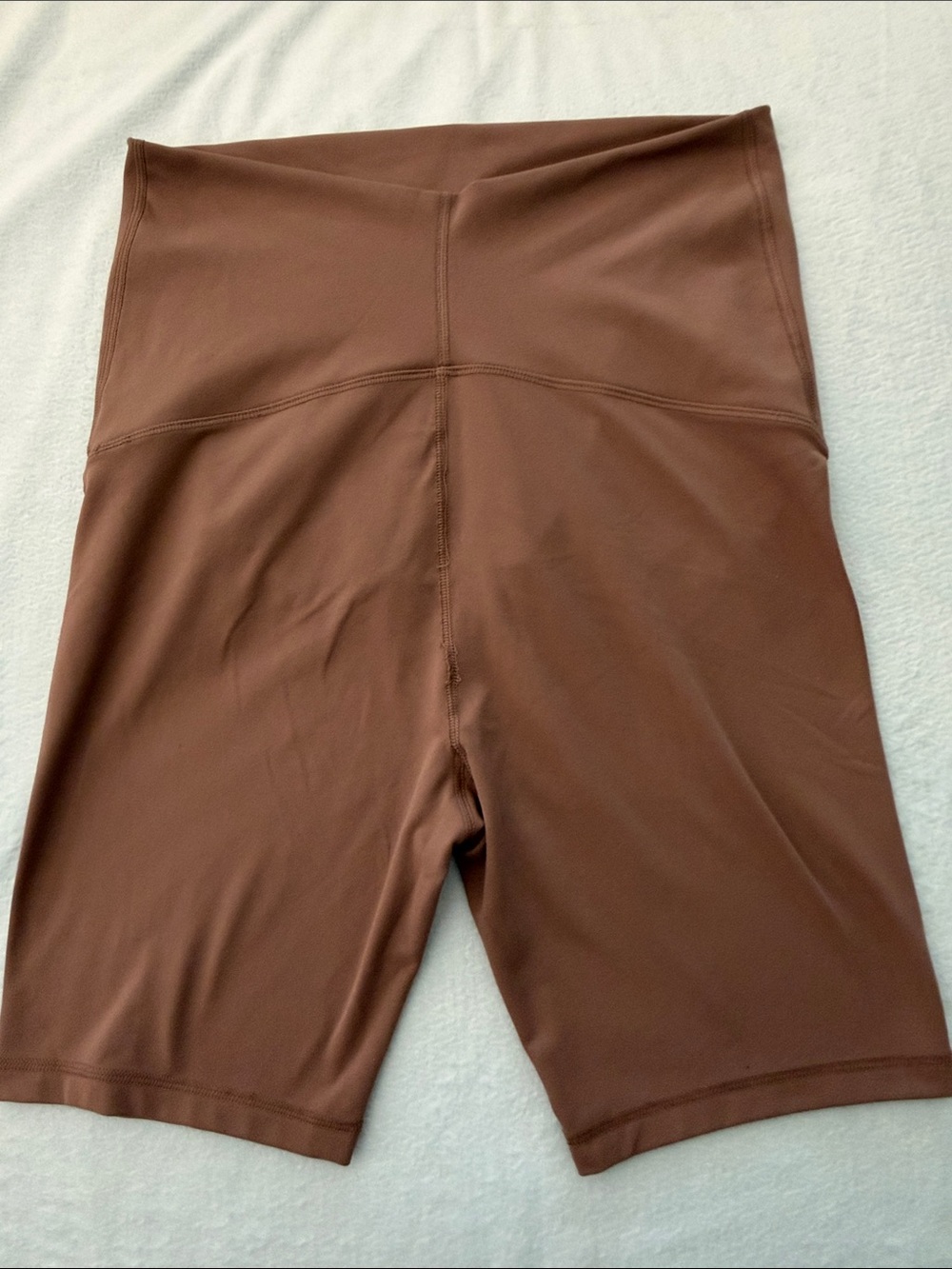 Maternity Over-belly High Rise Bike Shorts Medium in Taupe color - Picture 3 of 8